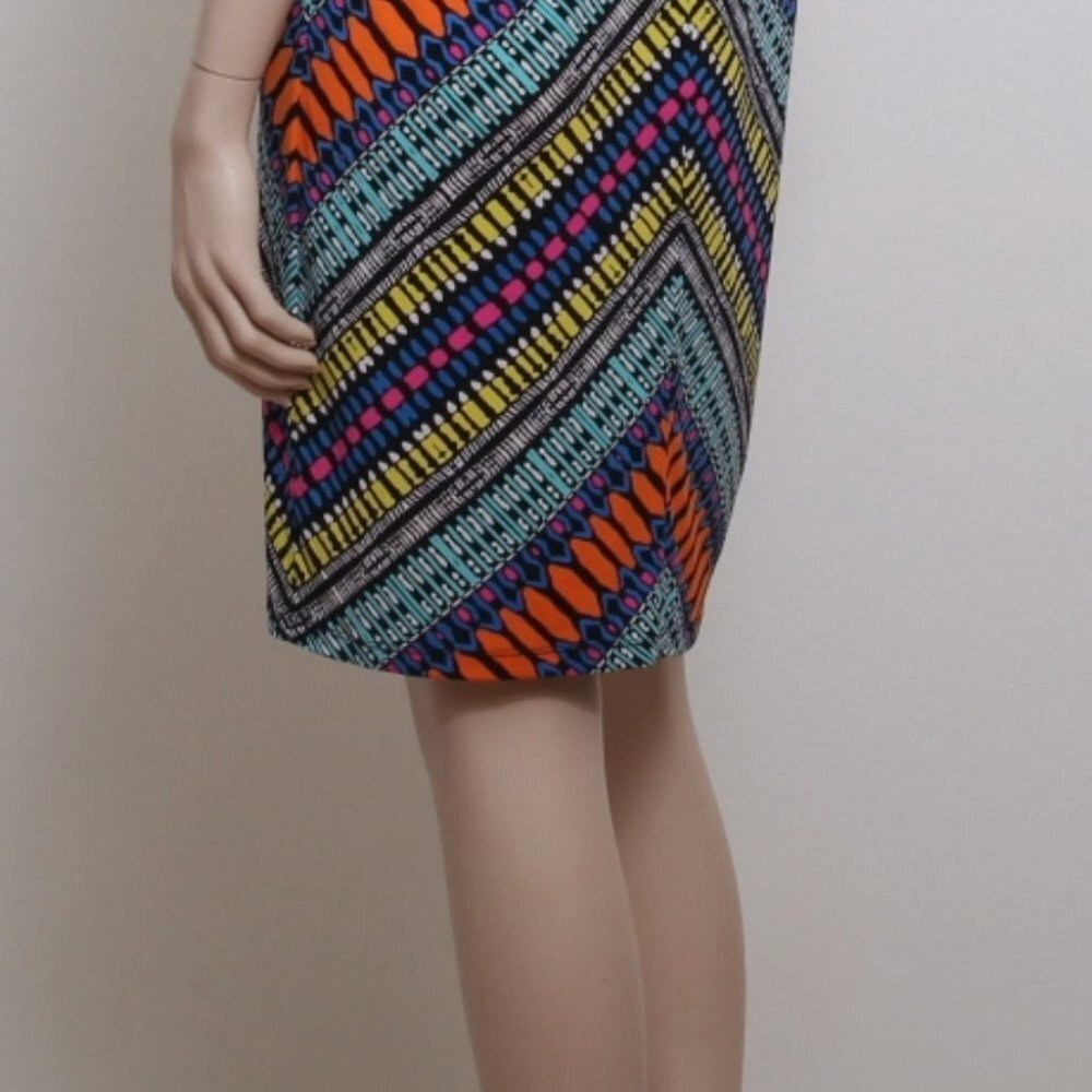 NWT London Times Multicolor Pattern Mini Dress - Picture 7 of 10